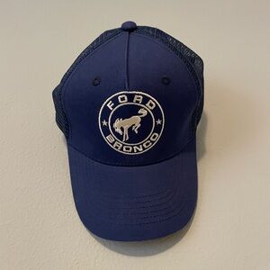 Ford Navy and White Bronco Logo Trucker Cap